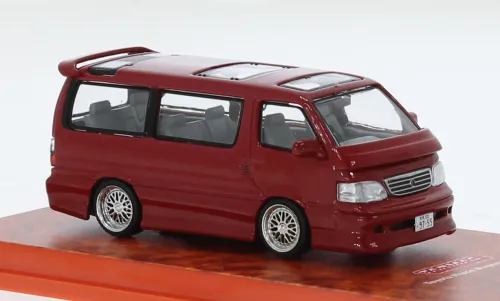 Tarmac Works Toyota Hiace Waggon Custom, dunkelrot, 1:64, Hot