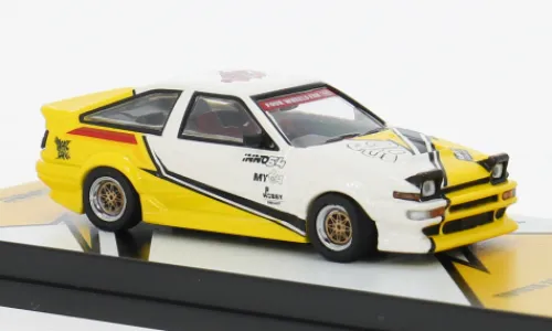 INNO64 Toyota Sprinter Trueno (AE86), gelb/weiss, 2024, 1:64, Hot