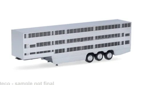 Herpa - Viehtransporterauflieger 3achs, silber/schwarz, 1:87, Online