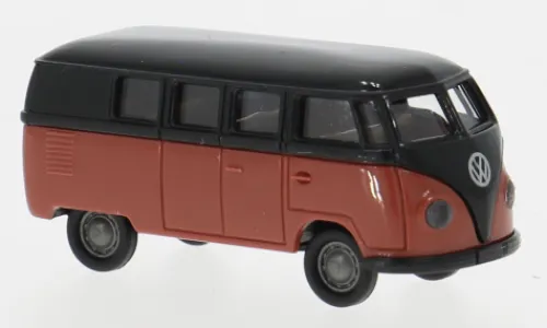 Brekina VW T1a Kombi, schwarz/rot, 1950, 1:87, Outlet