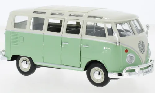 Maisto VW T1 Bus Samba, hellgrün/hellbeige, 1:25,