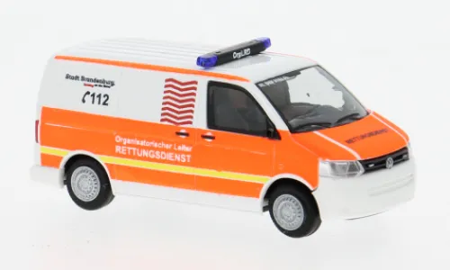Rietze VW T5, 2010, Rettungsdienst Brandenburg, 1:87, New