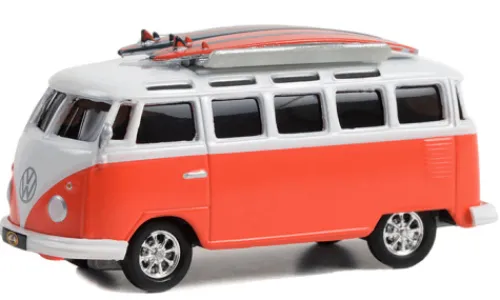 Greenlight VW T1 Samba Bus, rot/weiss, 1964, 1:64, New
