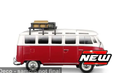 Maisto VW T1 Samba, rot/weiss, 1:24,