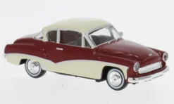 Brekina Wartburg 311 Coupe, dunkelrot/hellbeige, 1959, 1:87, Best