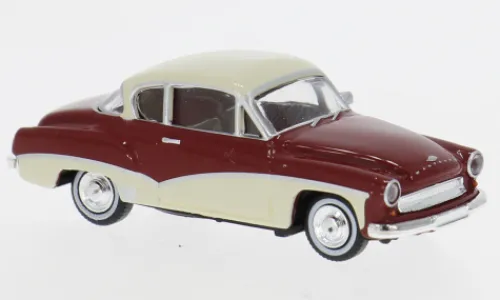 Brekina Wartburg 311 Coupe, dunkelrot/hellbeige, 1959, 1:87, Best